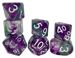 Role 4 Initiative - Goblin Green With Symbol Numbers Arch'D4 7pc